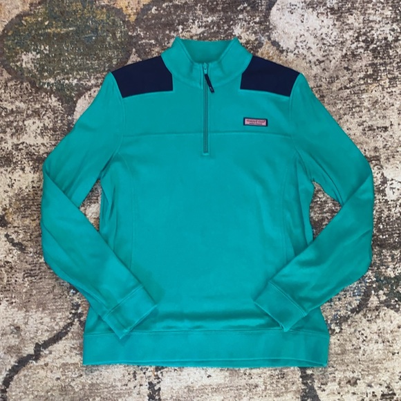 NWOT VINEYARD VINES Navy/Teal Pullover, Size Medium - Picture 7 of 9